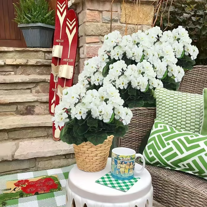 🌸 LAST DAY 60%OFF🌸 Bundles Artificial Geranium Flowers For Outdoors Geranium Flowers Outdoor Artificial Flowers UV Resistant Garden Plants Faux Flowers For Home Kitchen Table Centerpieces Patio Decor
