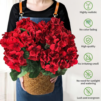 🌸 LAST DAY 60%OFF🌸 Bundles Artificial Geranium Flowers For Outdoors Geranium Flowers Outdoor Artificial Flowers UV Resistant Garden Plants Faux Flowers For Home Kitchen Table Centerpieces Patio Decor