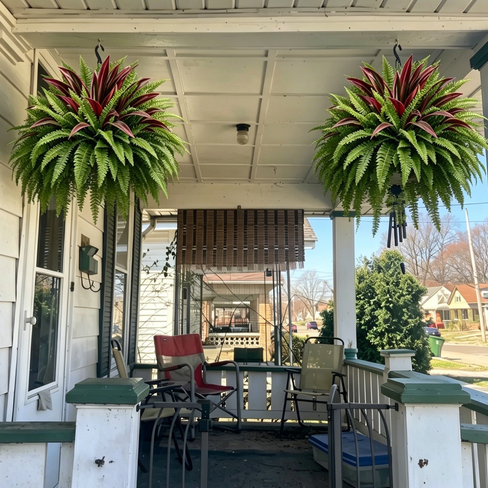 💥Summer Special🔥 UV-Resistant Artificial Fern & Red Dracaena Decorative Plants – Full, Lush  & Fade-Resistant!