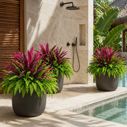 💥Summer Special🔥 UV-Resistant Artificial Fern & Red Dracaena Decorative Plants – Full, Lush  & Fade-Resistant!